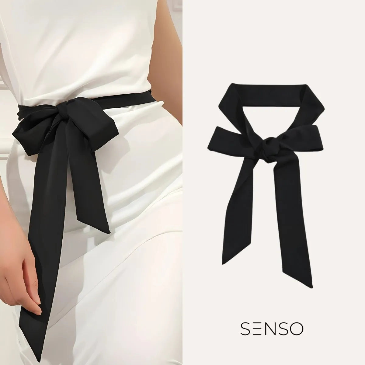Faixa de cintura em cetim macio para look casual